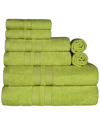 Superior Cotton Highly Absorbent Solid Assorted 8pc Quick-drying Towel Set In Green
