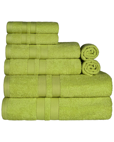 Superior Cotton Highly Absorbent Solid Assorted 8pc Quick-drying Towel Set In Green
