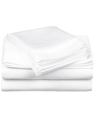 Superior Blend Solid 600 Thread Count Deep Pocket Sheet Set In White