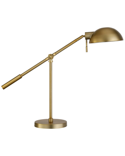 Abraham + Ivy Dexter Brushed Brass Desk Lamp With Boom Arm In Gold