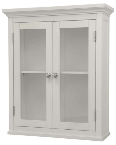 Elegant Home Fashions Glass Front Wall Cabinet With Two Doors