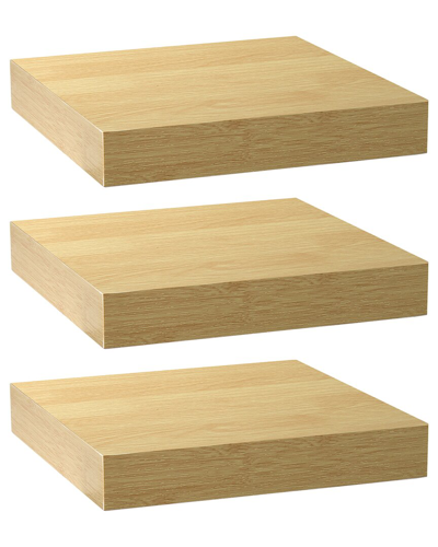 Sorbus Maple Wood Square Mounted Display Ledge In Neutral