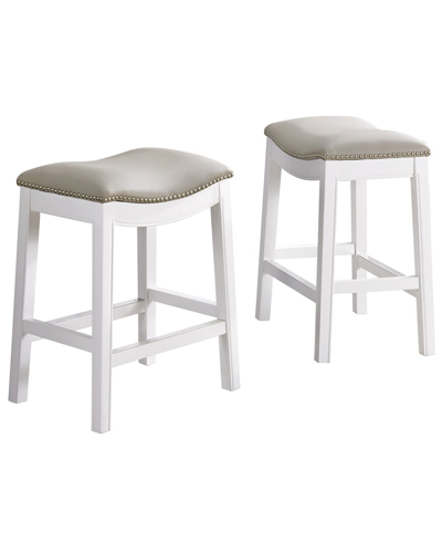 Alaterre Williston Set Of 2 Counter Height Stools In White