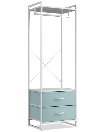 Sorbus Clothing Rack With Drawers In Blue