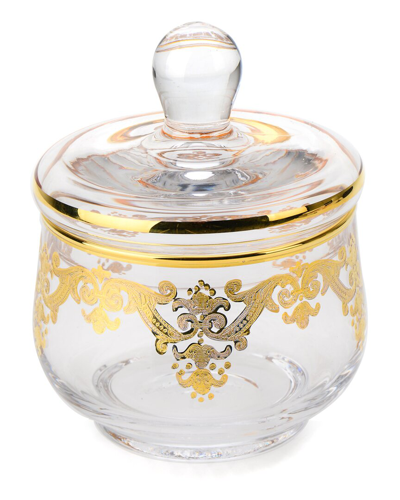 Alice Pazkus Small Jar W Rich 24k Gold Artwork In Clear