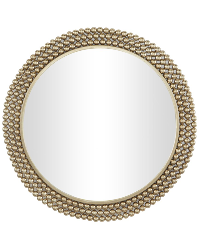 Cosmoliving By Cosmopolitan Metal Wall Mirror With Beaded Detailing In Gold