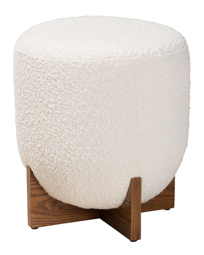 Baxton Studio Fisk Japandi Ottoman Footstool In Neutral