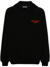 Just Cavalli Flocked-logo Cotton Hoodie In Black