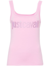 Just Cavalli Rhinestone-logo Top In Pink