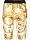 Versace Jeans Couture Watercolour Couture Bicycle Shorts In White