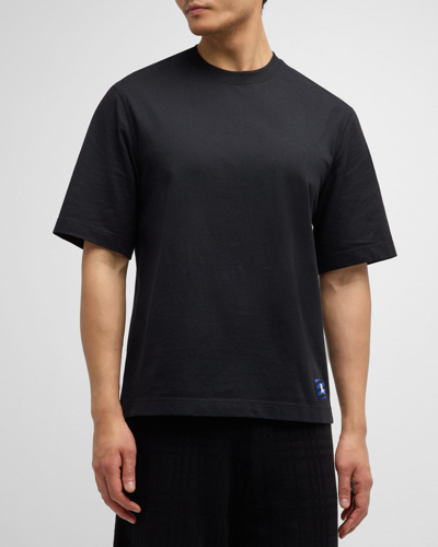 Burberry Ekd Technical Cotton Piqué T-shirt In Black