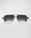 Dita Men's Kudru Titanium Aviator Sunglasses In Black Iron Black