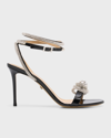 Mach&mach Black Double Bow 110 Heeled Sandals In Black