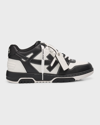 OFF-WHITE MEN'S OUT OF OFFICE LOGIC LEATHER LOW-TOP SNEAKERS