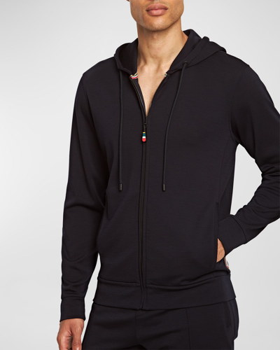 Orlebar Brown Zip-up Wool Hoodie In Blue