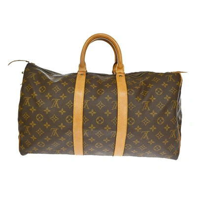 Pre-owned Louis Vuitton Keepall 45 Canvas Handbag () In Brown