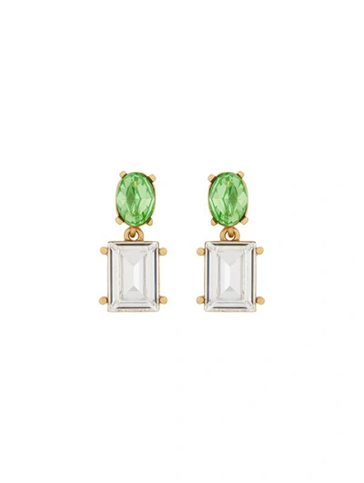 Oscar De La Renta Small Gallery Earrings In Green