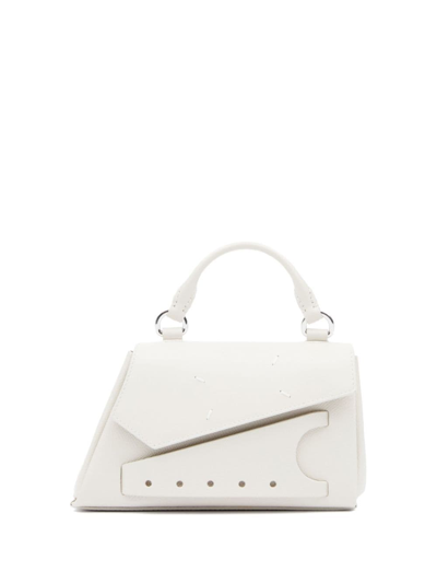Maison Margiela Snatched Asymmetric Micro Leather Handbag In White