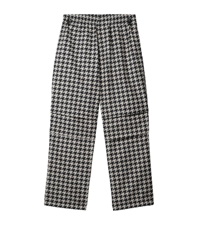 Burberry Houndstooth-pattern Elasticated-waist Trousers In Black White