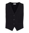 Brunello Cucinelli Linen-blend Tailored Waistcoat In Black