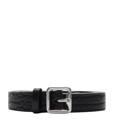 Burberry B-buckle Leather Belt In Black