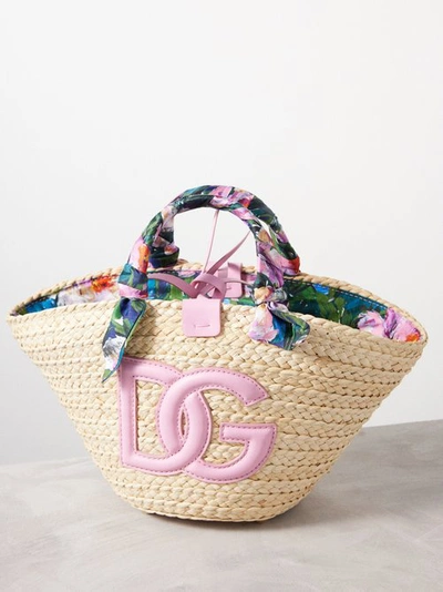Dolce & Gabbana Kendra Small Raffia Basket Bag In Multi