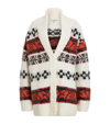 Allsaints Wool-blend Billy Cardigan In Chalk White/red