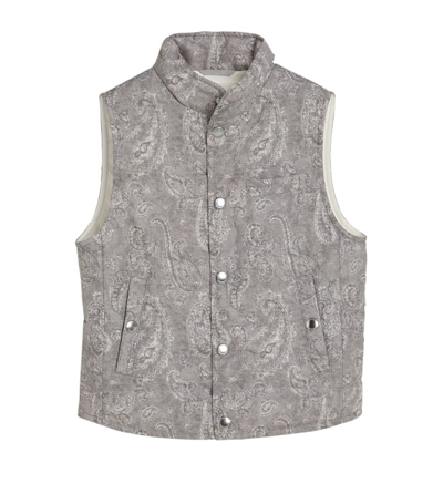 Brunello Cucinelli Kids' Goose-down Vest (4-12+ Years) In Grey