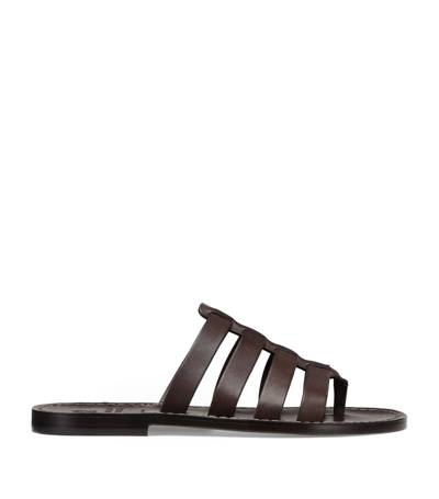 Brunello Cucinelli Leather Sandals In Testa Di Moro