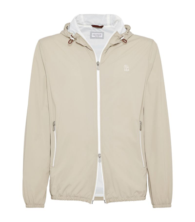 Brunello Cucinelli Nylon Water-resistant Jacket In Beige