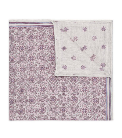 Brunello Cucinelli Silk Double-face Pocket Square In Purple