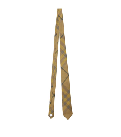 Burberry Check Silk Tie In Cedar