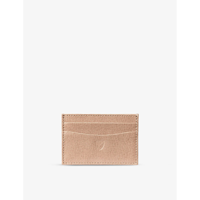 Aspinal Of London Deer Logo-embossed Metallic Leather Cardholder