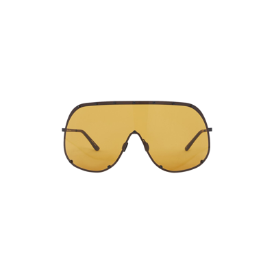 Pre-owned Rick Owens Shield Sunglasses 'black/green' In Multi-color