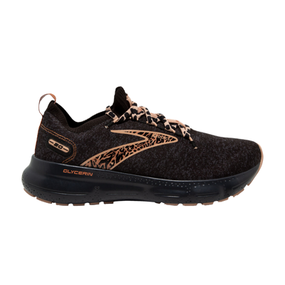 Pre-owned Brooks Wmns Glycerin Stealthfit 20 'leopard' In Black