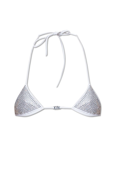 Dsquared2 Icon Embellished Lycra Bikini Top In White