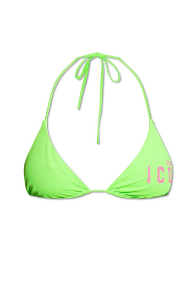 Dsquared2 Be Icon Triangle Bikini Top In Green