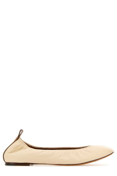 Lanvin Leather Ballet Flats In Brown