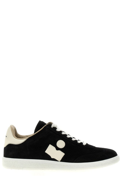 Isabel Marant Suede Logo Snea Trainers In White/black
