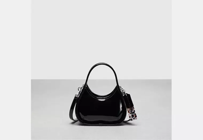 Coach Outlet Mini Ergo Bag With Crossbody Strap In Crinkled Patent Leather In Black
