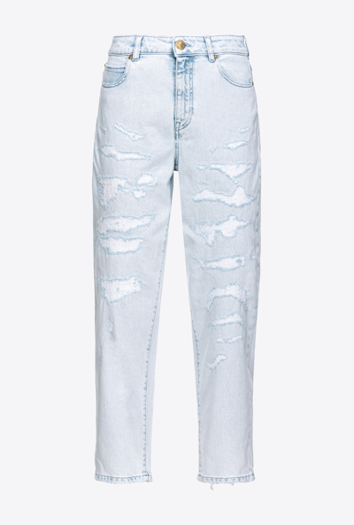 Pinko Mid-rise Straight-leg Jeans In Moonwash Wash