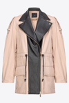 PINKO PARKA IN COTONE E PELLE