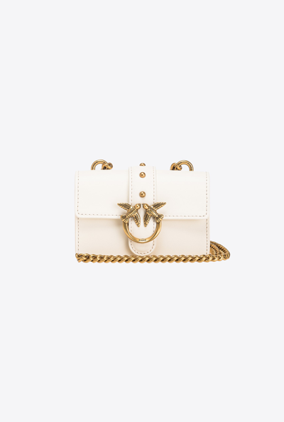 Pinko Micro Love Bag One Simply In Bianco+banco-antique Gold