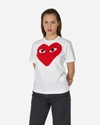Comme Des Garçons Play Heart Print T-shirt In White