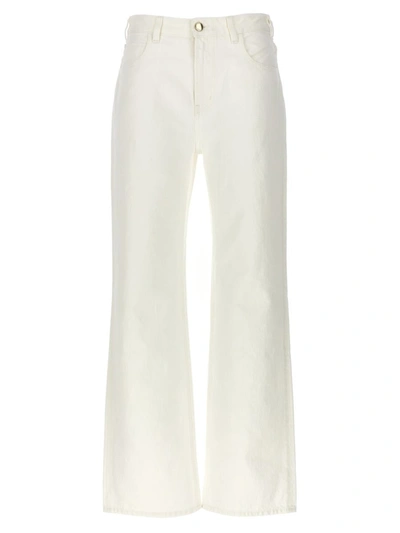 Chloé Cotton Blend Denim Boyfriend Jeans In White