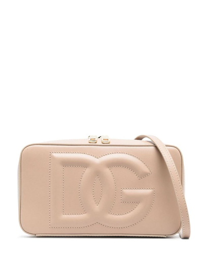 Dolce & Gabbana Dg Logo Leather Camera Bag In Light Pink