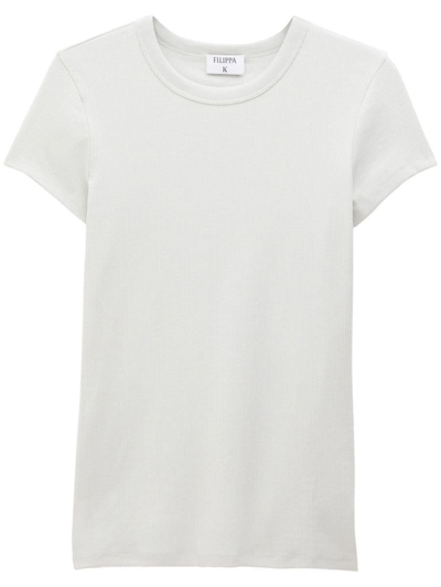 Filippa K Fine Rib T-shirt Clothing In 9936 Light Grey