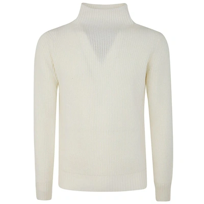 Filippo De Laurentiis Wool Cashmere Long Sleeves Crew Neck Sweater With Braid Clothing In White