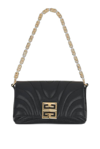 Givenchy Micro 4g Soft Quilted Metallic Leather Crossbody Bag In Black