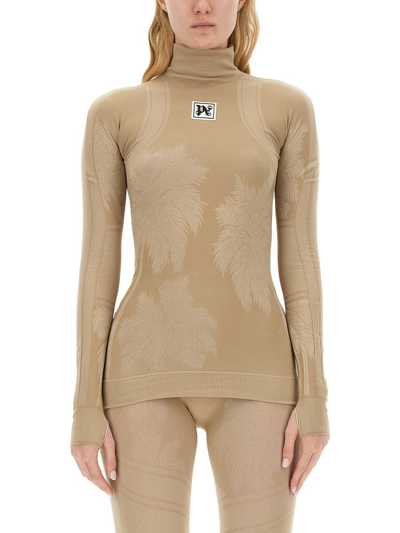 Palm Angels Palm Baselayer 滑雪上衣 In Neutrals